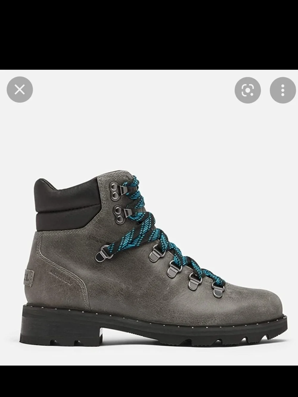Women's Sorel Lennox Hiker Booties Grey Leather Boots $220, Sz 6, New!